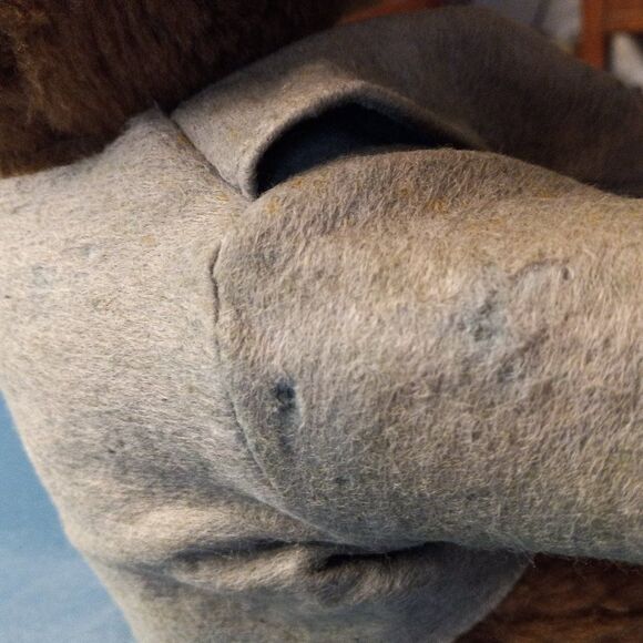 Vintage Teddy Banker Bear by Animal Toys Plus Plastic Eyes And Vest Cottagecore - Picture 9 of 9